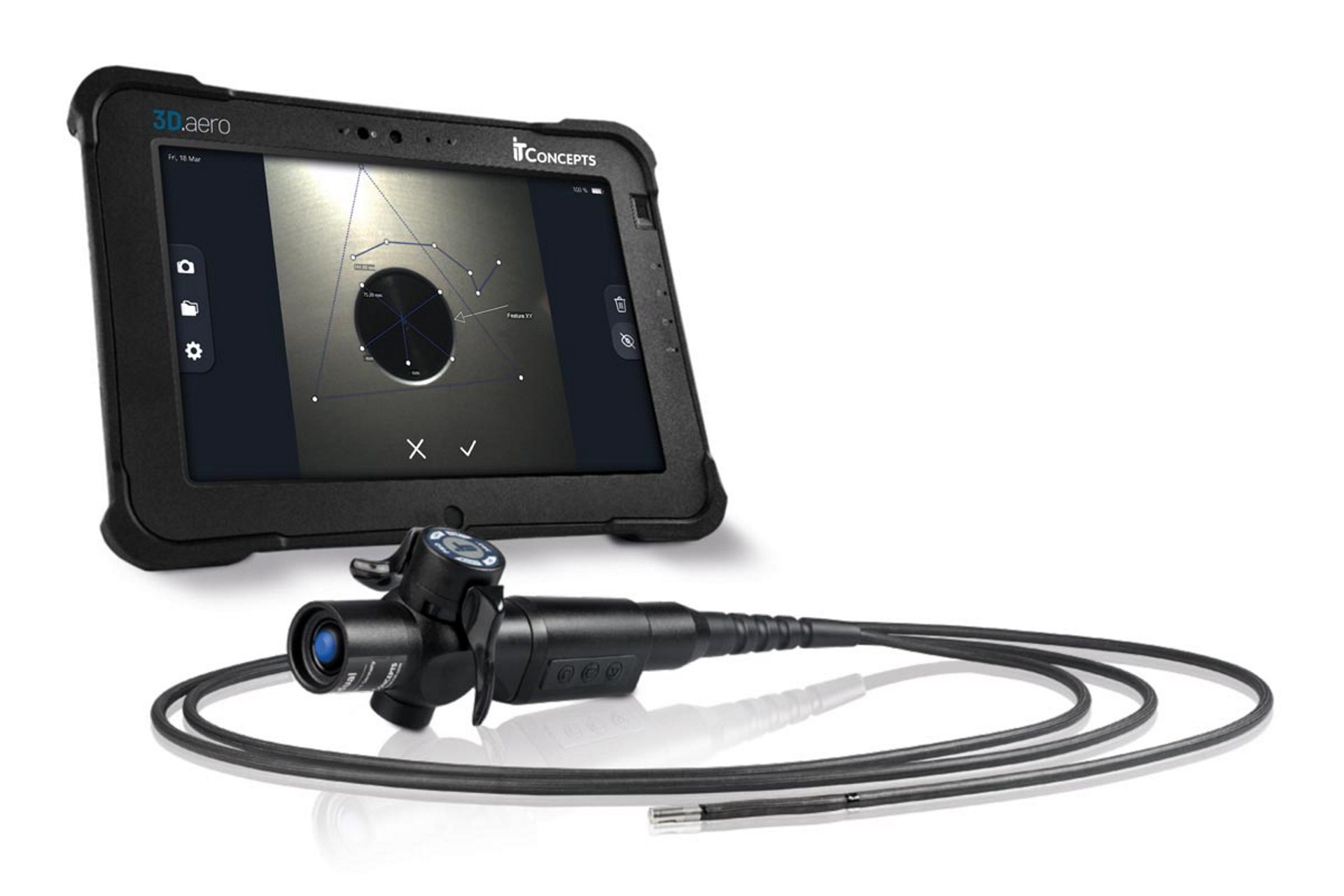 ix3D borescope with measurements function